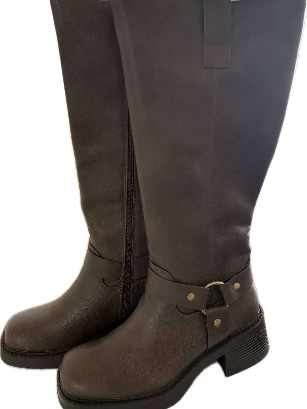 RM Rebecca Minkoff Sona Stacked Heel Motorcycle Boots Brown/Calf Sz 7M NWT - Picture 7 of 7